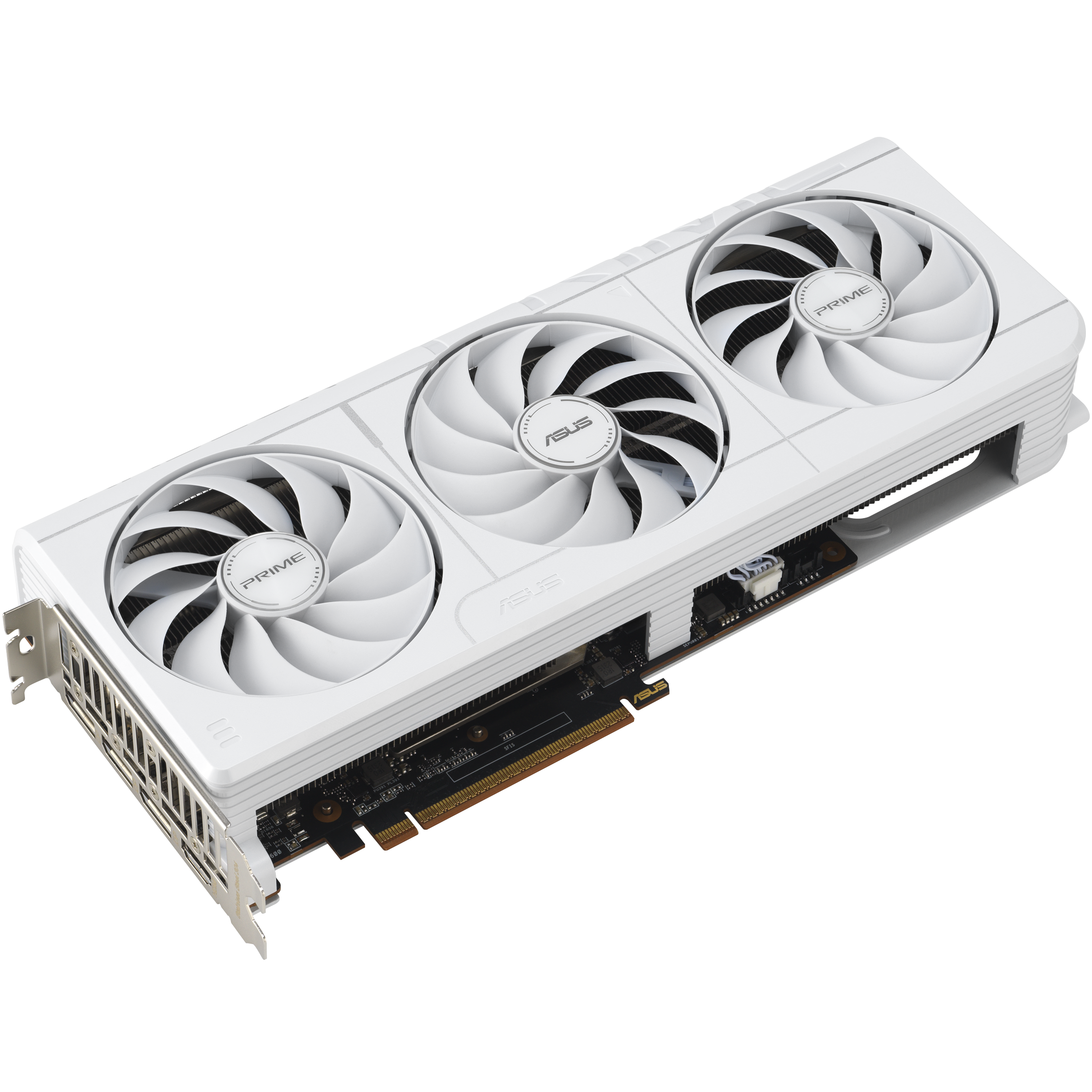 A large main feature product image of ASUS Radeon RX 9070 XT Prime OC 16GB GDDR6 - White