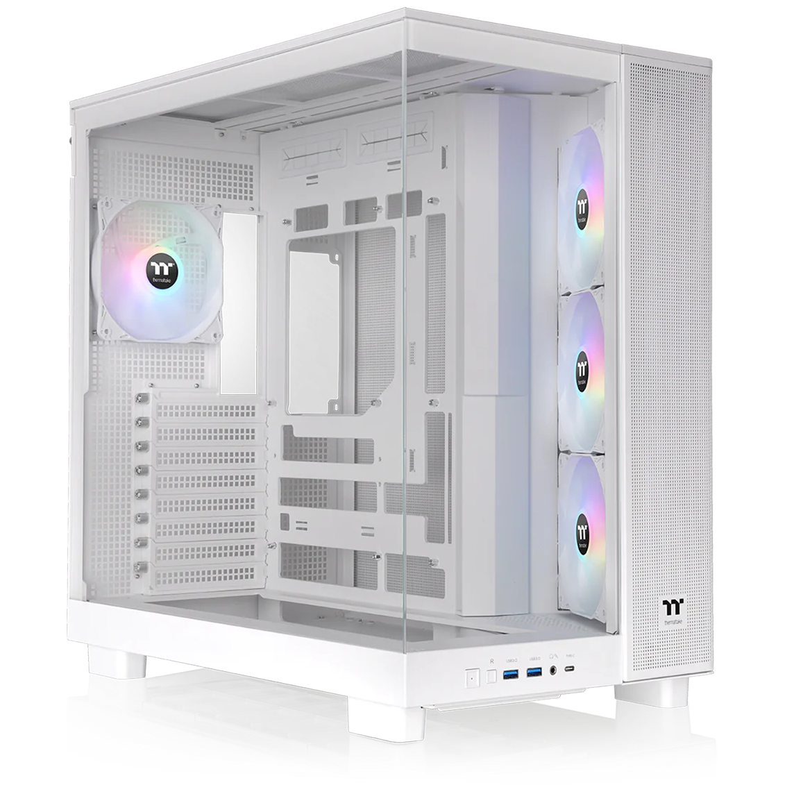 A large main feature product image of Thermaltake View 380 XL Tempered Glass ARGB Mid Tower Case (Snow)