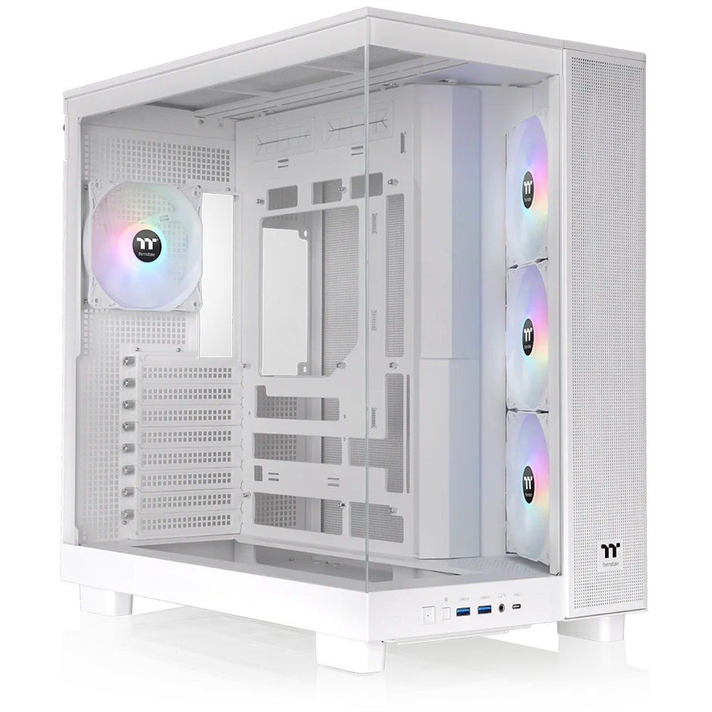 A large main feature product image of Thermaltake View 380 XL Tempered Glass ARGB Mid Tower Case (Snow)