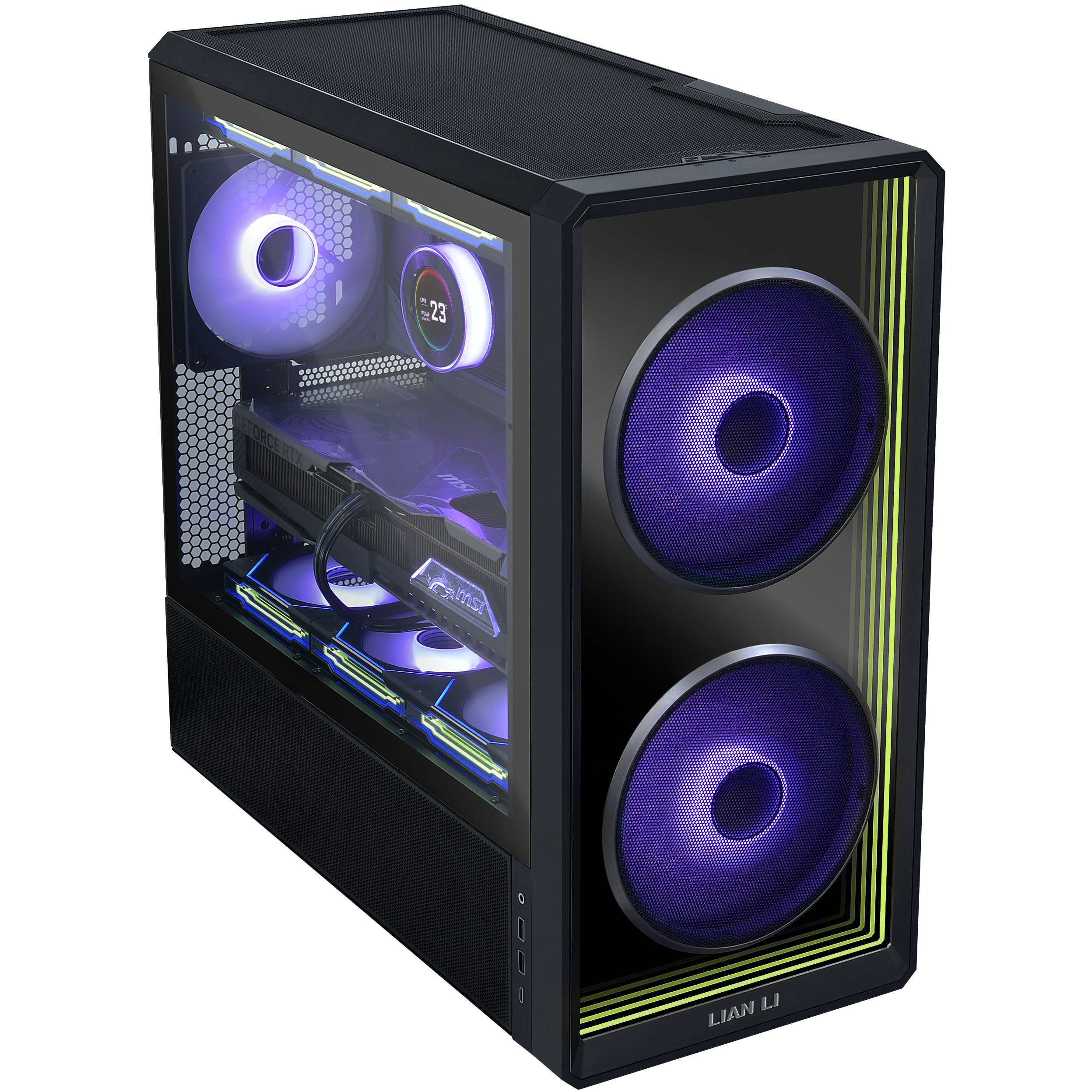 A large main feature product image of Lian Li LANCOOL 217 INF Tempered Glass ARGB Mid Tower Case (Black)