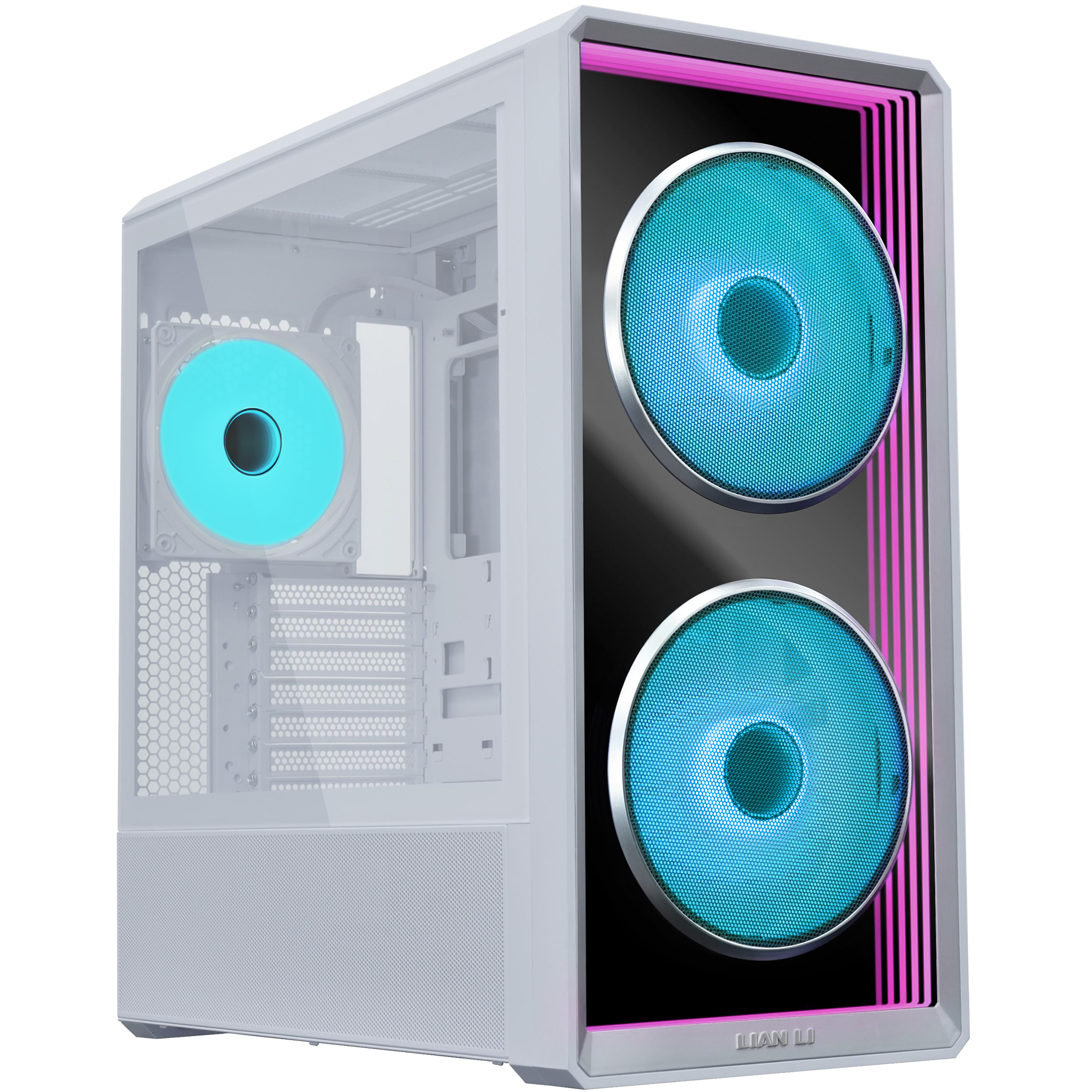 A large main feature product image of Lian Li LANCOOL 217 INF Tempered Glass ARGB Mid Tower Case (White)