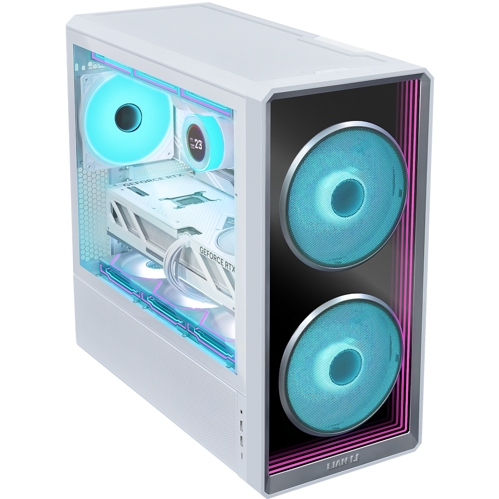 A large main feature product image of Lian Li LANCOOL 217 INF Tempered Glass ARGB Mid Tower Case (White)