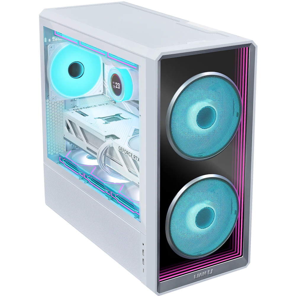 A large main feature product image of Lian Li LANCOOL 217 INF Tempered Glass ARGB Mid Tower Case (White)