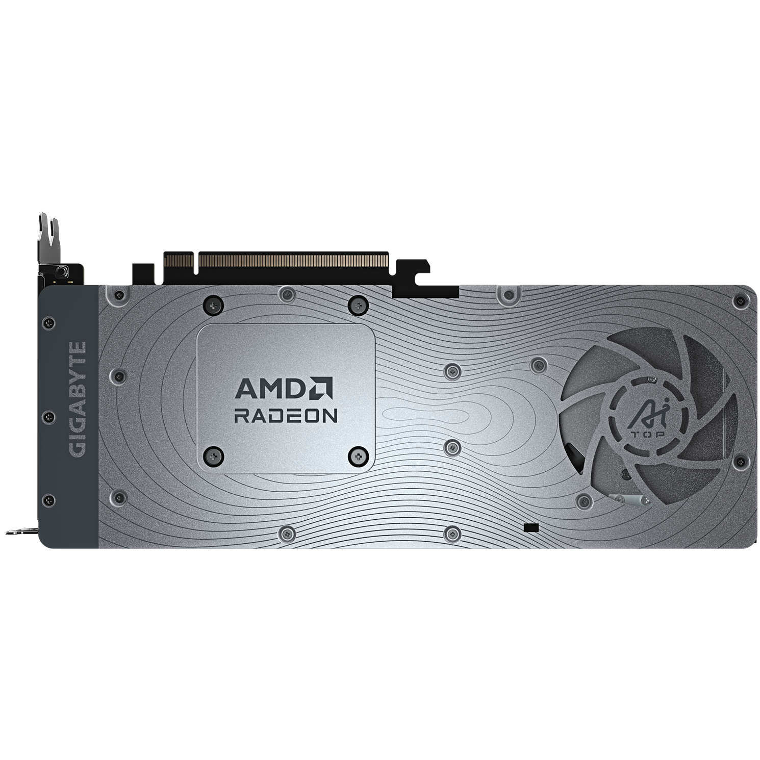 A large main feature product image of Gigabyte Radeon R9700 Ai Top 32GB GDDR6