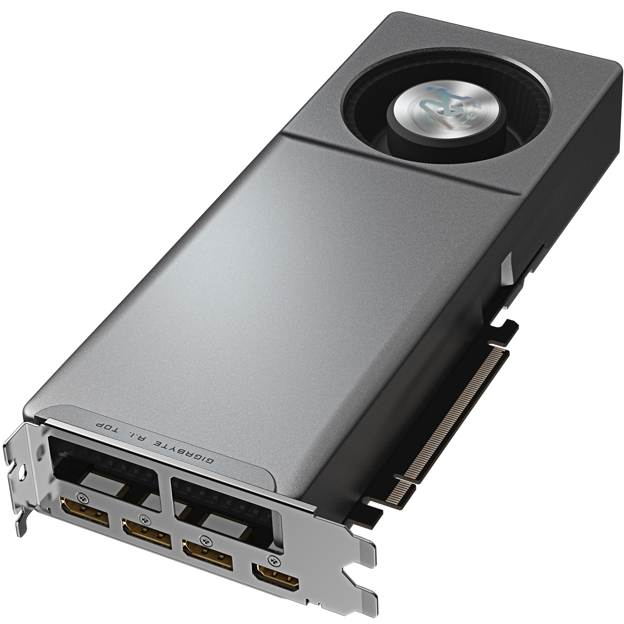 A large main feature product image of Gigabyte Radeon R9700 Ai Top 32GB GDDR6