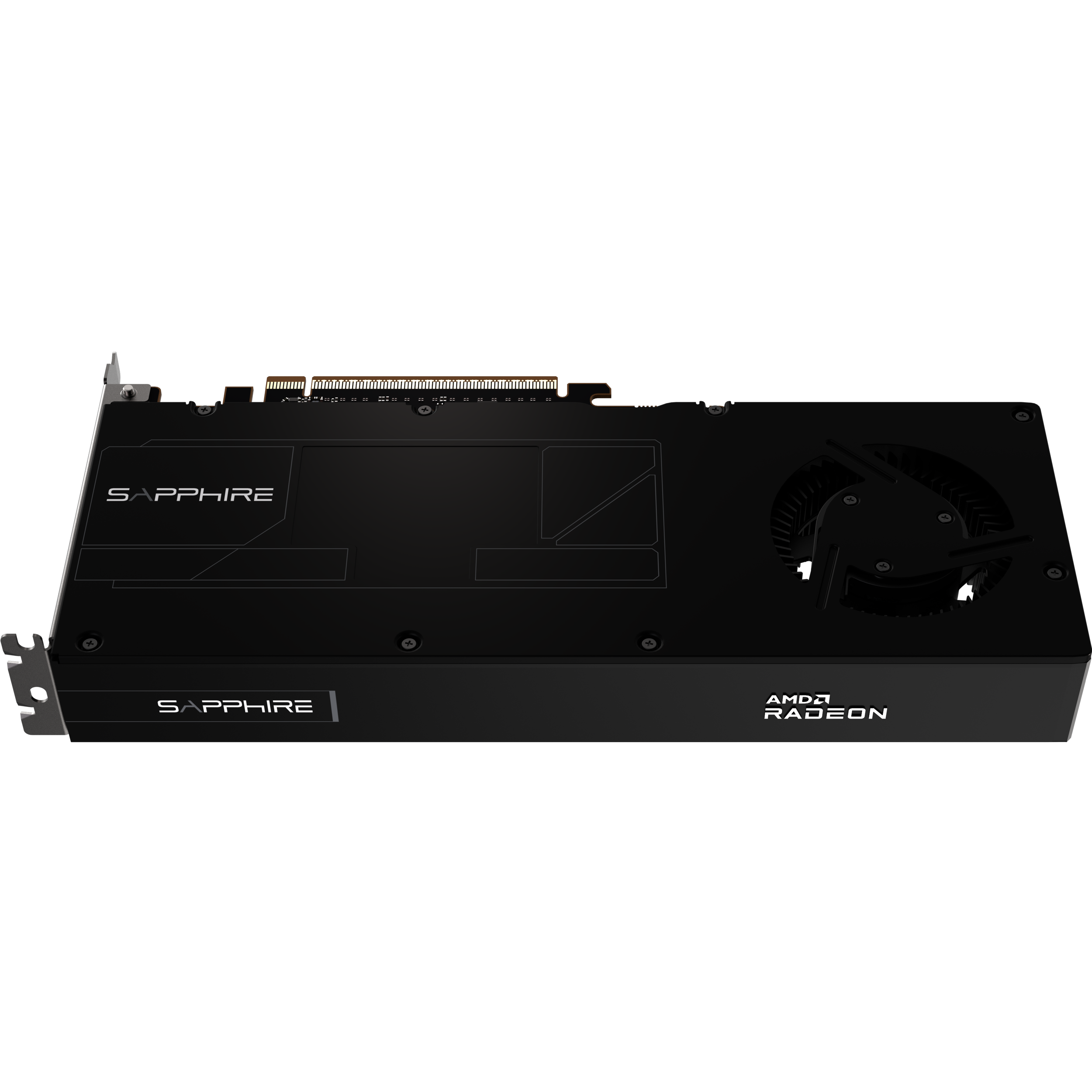 A large main feature product image of SAPPHIRE Radeon R9700 AI PRO 32GB GDDR6 