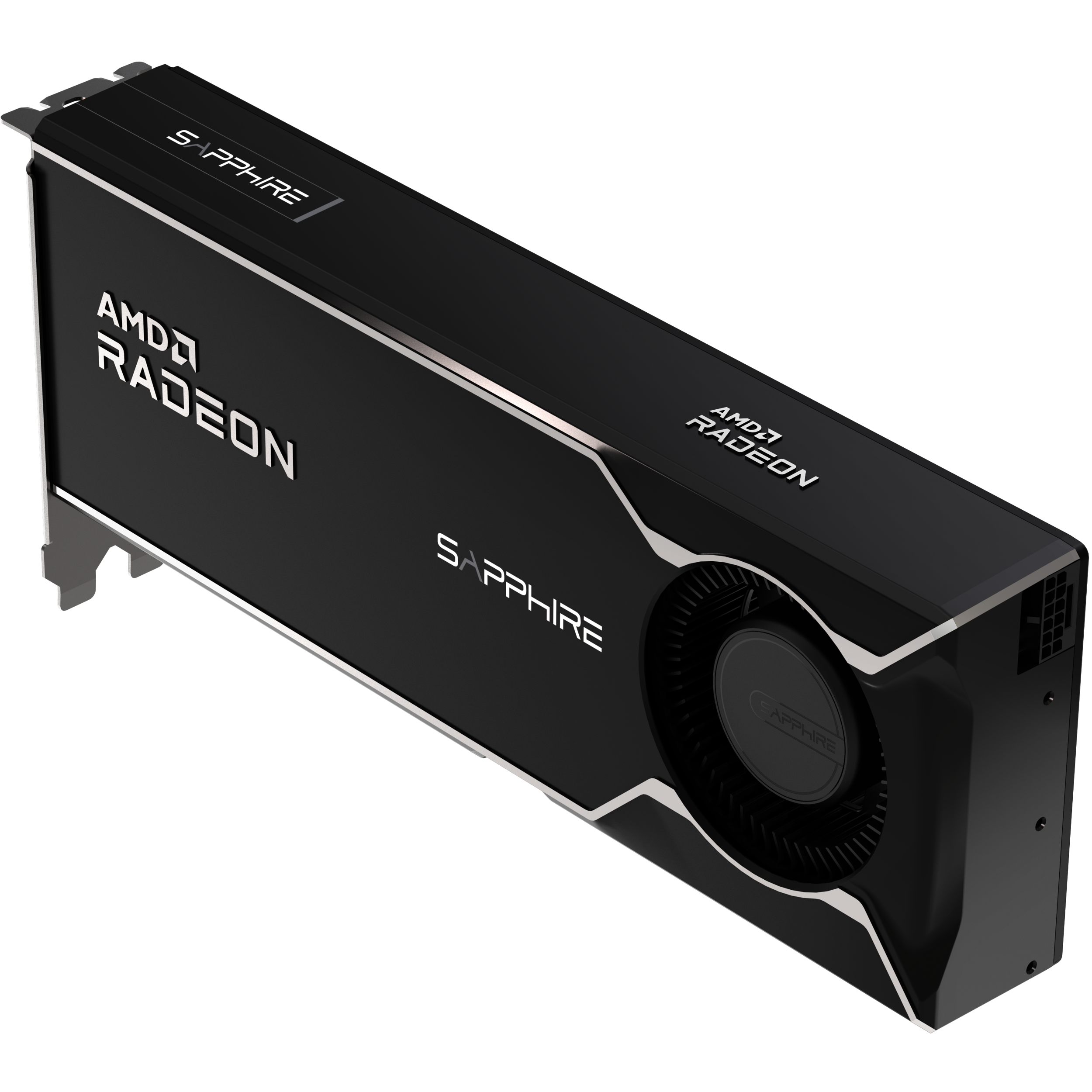 A large main feature product image of SAPPHIRE Radeon R9700 AI PRO 32GB GDDR6 