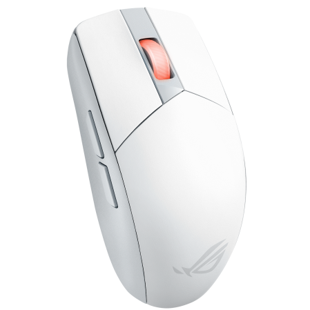 A large main feature product image of ASUS ROG Impact III Wireless Gaming Mouse - White