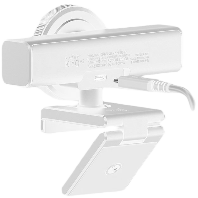 A large main feature product image of Razer Kiyo V2 - 4K30 Ultra HD Streaming Webcam (White)