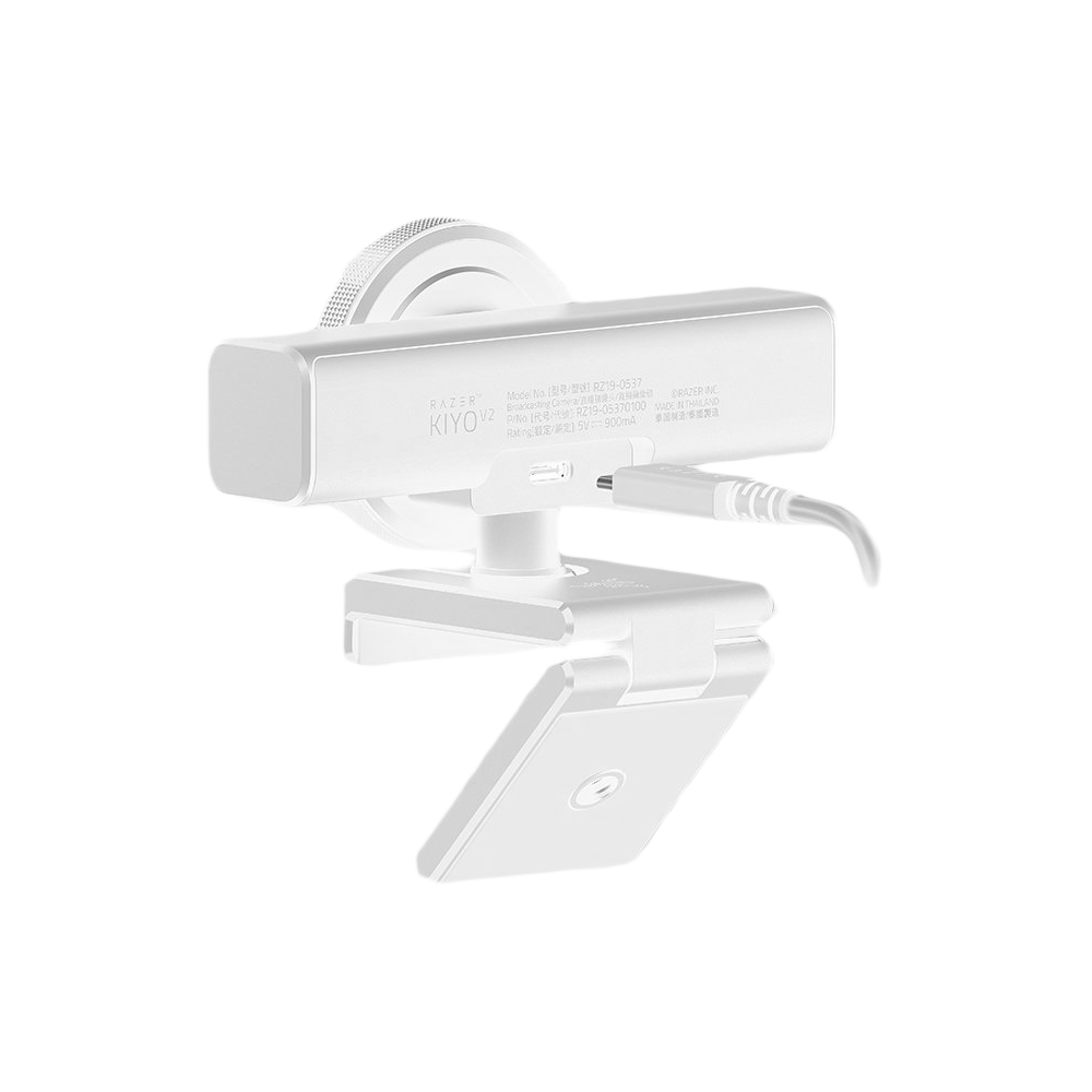 A large main feature product image of Razer Kiyo V2 - 4K30 Ultra HD Streaming Webcam (White)
