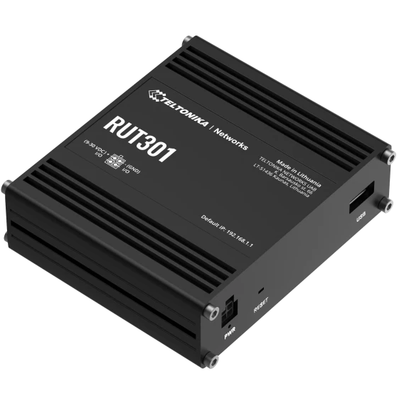 A large main feature product image of Teltonika RUT301 Industrial Ethernet Router