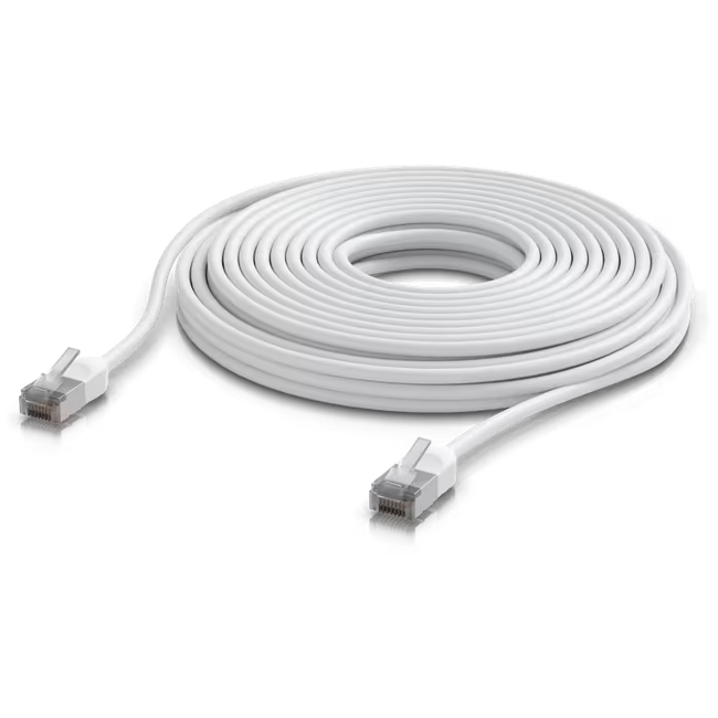 A large main feature product image of Ubiquiti Premium Ultra-Thin Rugged Shielded Outdoor Cat6A Patch Cable - 12m