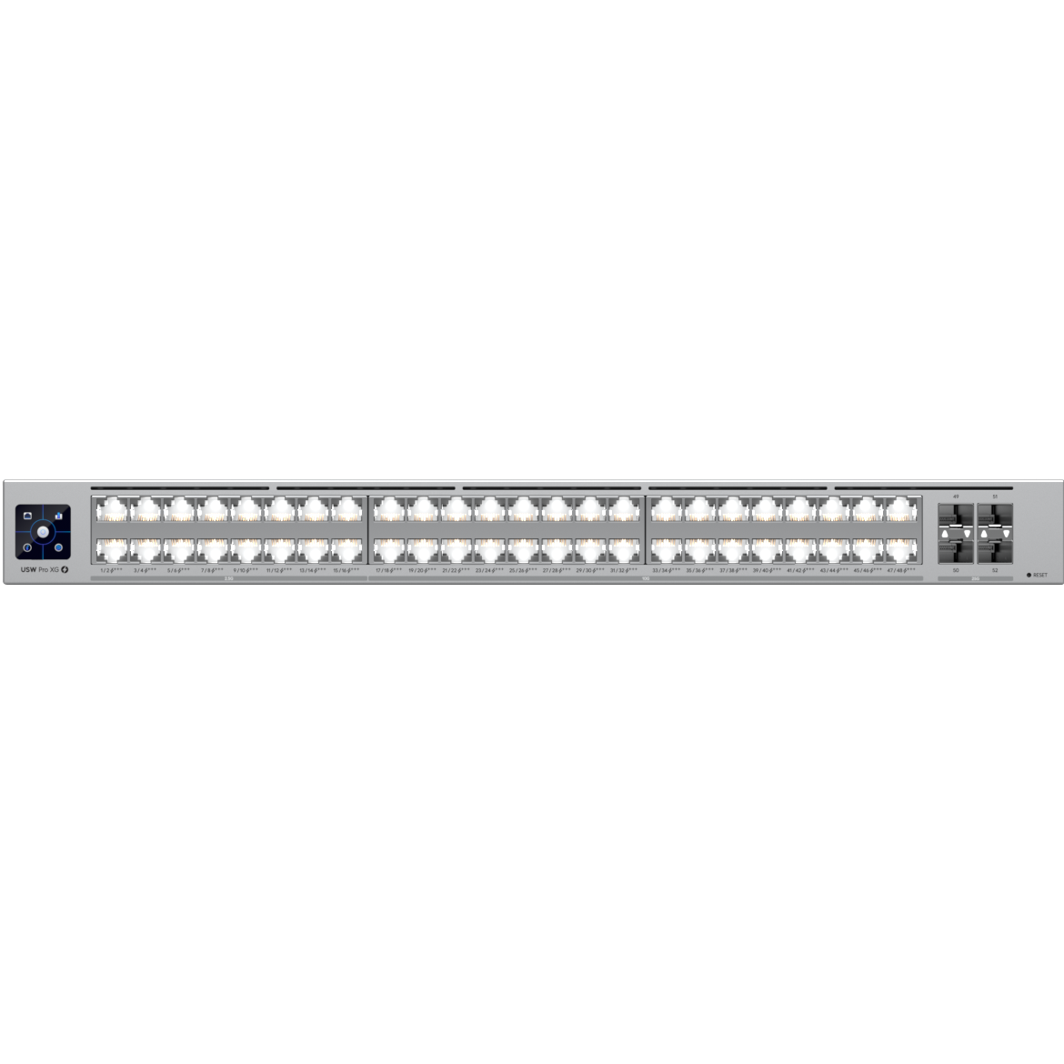 A large main feature product image of Ubiquiti UniFi Pro XG 48-Port Layer 3 Switch w/ PoE