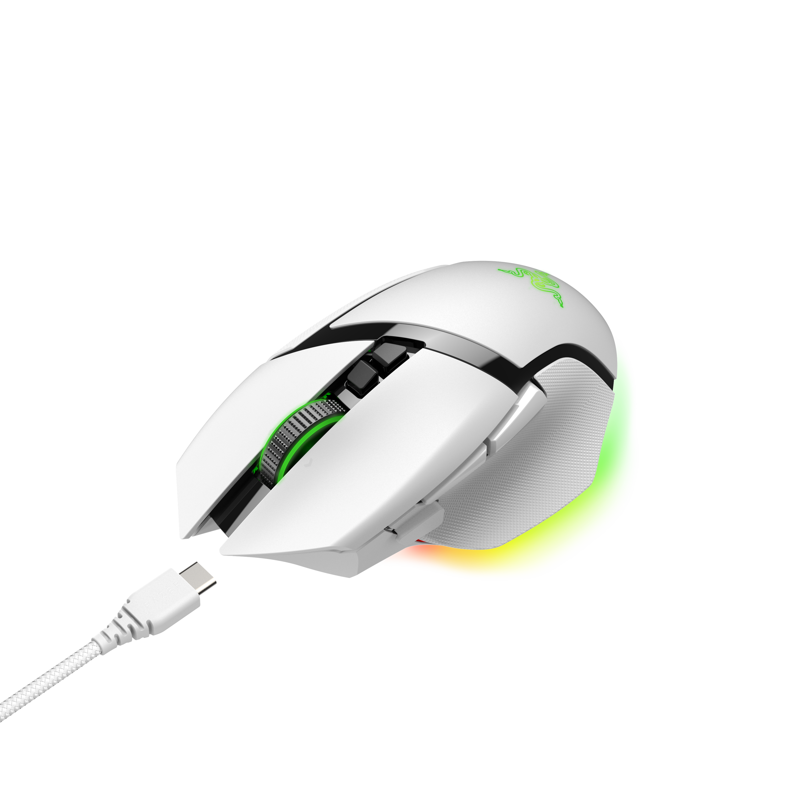 A large main feature product image of EX-DEMO Razer Basilisk V3 Pro - Ergonomic Wireless Gaming Mouse (White)