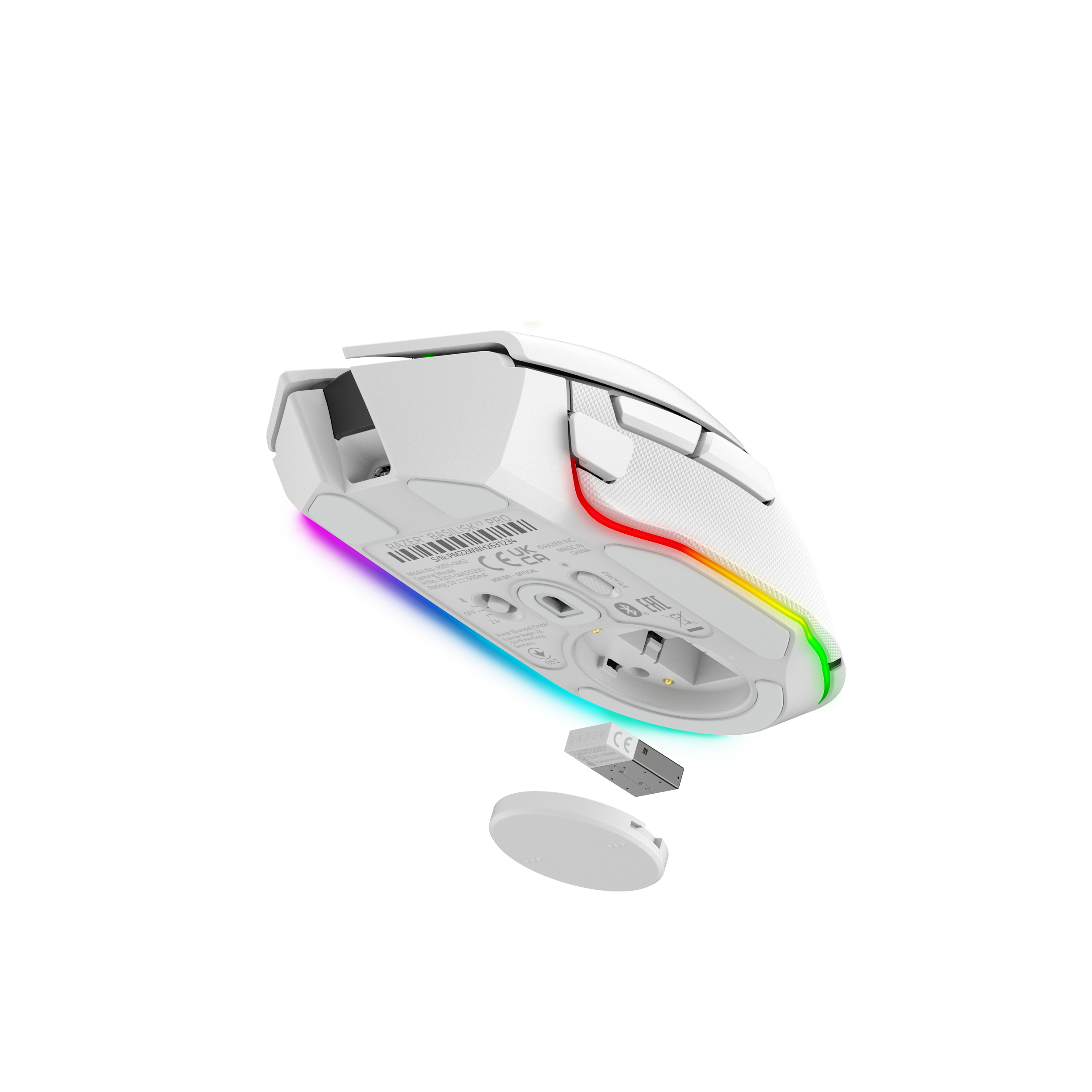 A large main feature product image of EX-DEMO Razer Basilisk V3 Pro - Ergonomic Wireless Gaming Mouse (White)