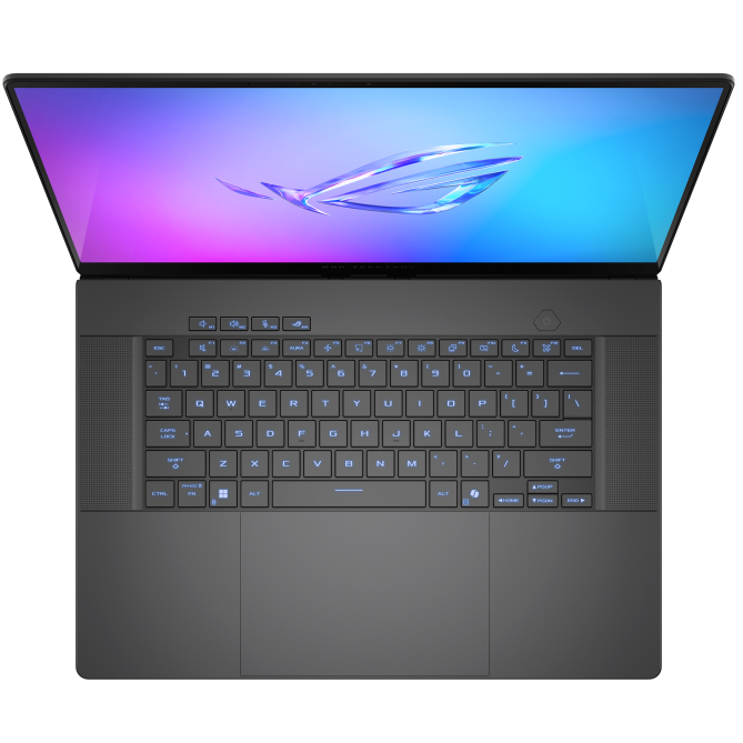 A large main feature product image of ASUS ROG Zephyrus G16 (GA605) - 16" 2.5K 240Hz OLED, Ryzen AI 7 350, RTX 5060, 32GB/1TB - WIn 11 Gaming Notebook