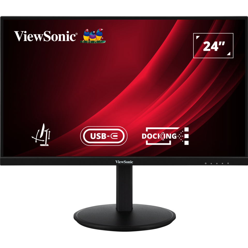 A large main feature product image of ViewSonic VG2409U-2 24" 1080p 100Hz 4ms IPS Monitor w/ USB-C Docking Hub