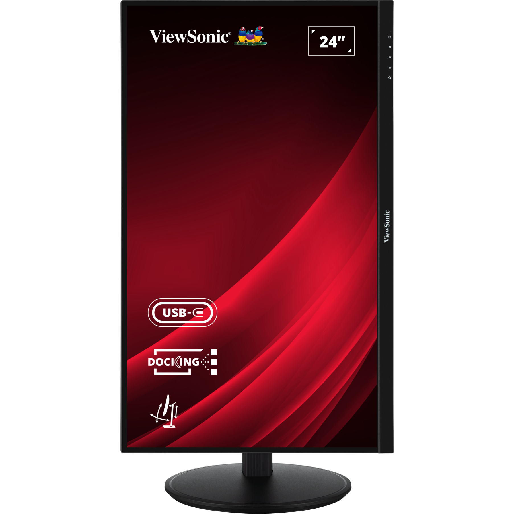 A large main feature product image of ViewSonic VG2409U-2 24" 1080p 100Hz 4ms IPS Monitor w/ USB-C Docking Hub