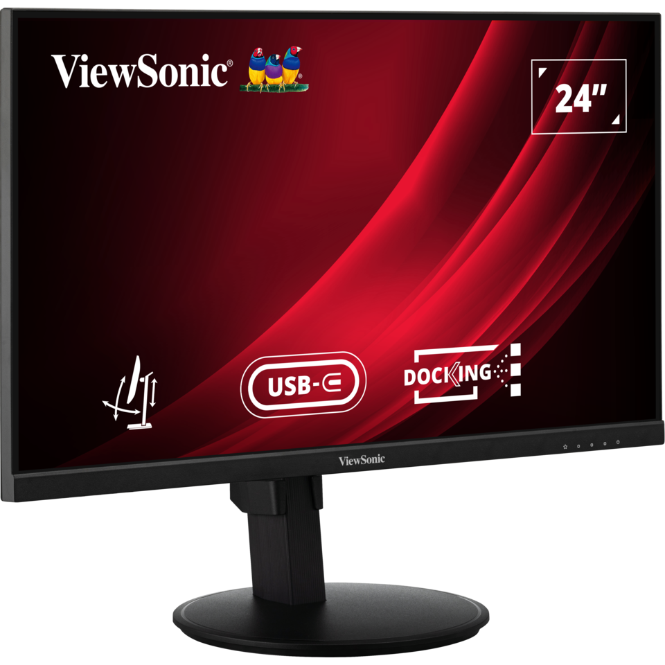 A large main feature product image of ViewSonic VG2409U-2 24" 1080p 100Hz 4ms IPS Monitor w/ USB-C Docking Hub