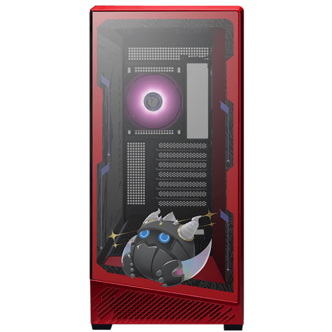 A large main feature product image of MSI PANO 130R ATX Mid Tower Case - MLG Edition