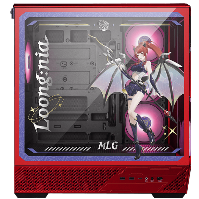 A large main feature product image of MSI PANO 130R ATX Mid Tower Case - MLG Edition