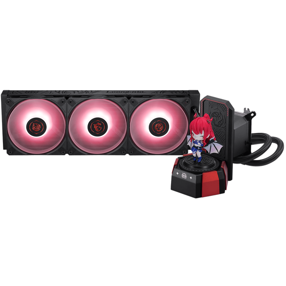 A large main feature product image of MSI CoreLiquid A17 360mm AIO Liquid CPU Cooler - MLG Edition