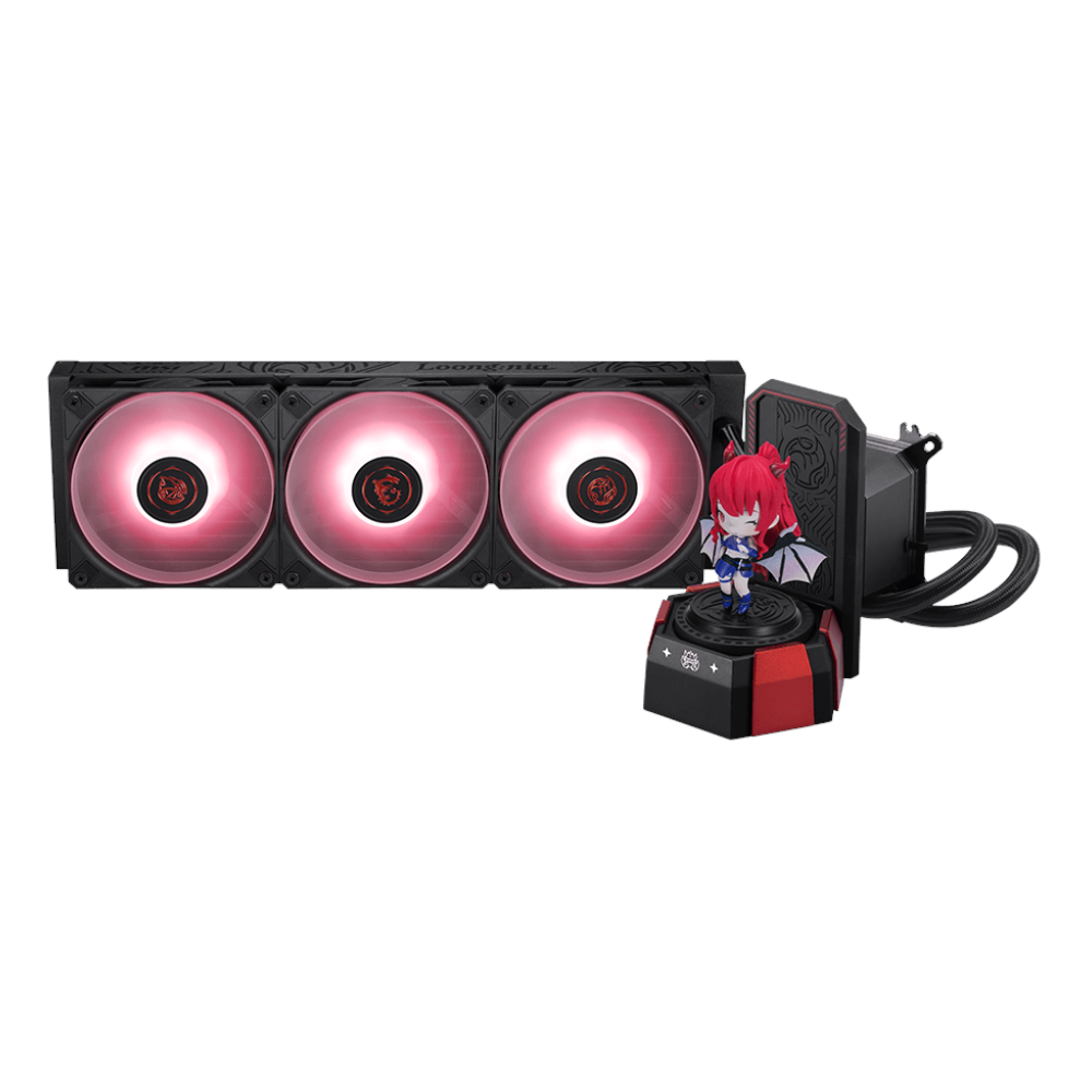 A large main feature product image of MSI CoreLiquid A17 360mm AIO Liquid CPU Cooler - MLG Edition