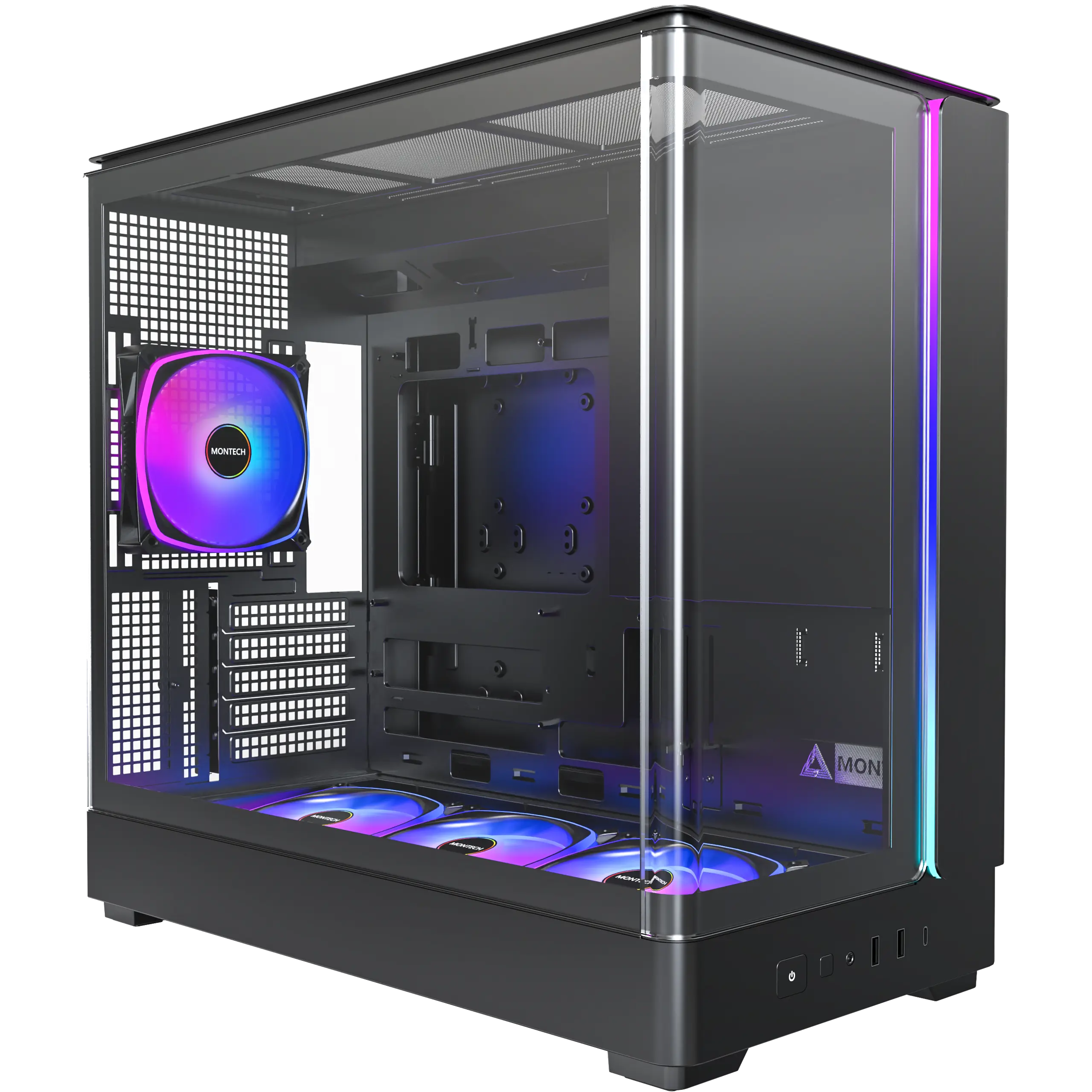 A large main feature product image of Montech KING 15 PRO Tempered Glass Micro Tower Case (Black)