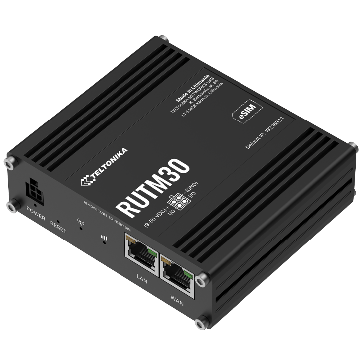 A large main feature product image of Teltonika RUTM30 Compact 5G Router