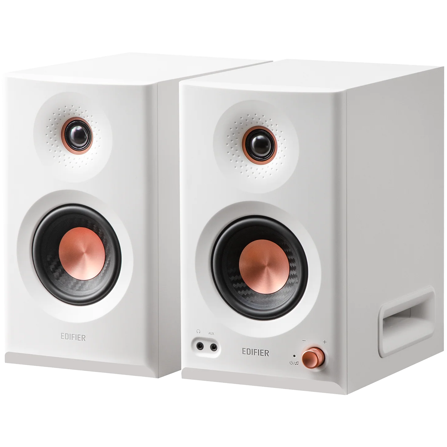 A large main feature product image of Edifier MR5 Tri-amped Powered Studio Monitor Speakers (White)