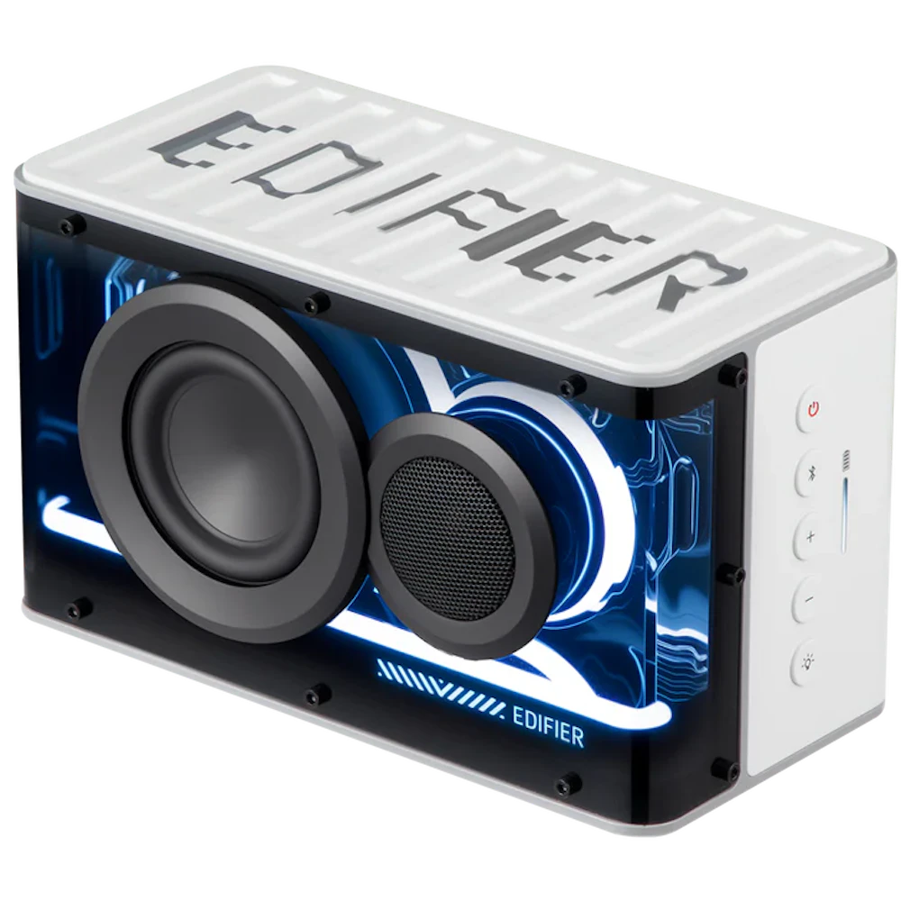 A large main feature product image of Edifier QD25 Tabletop Bluetooth Speaker (White)