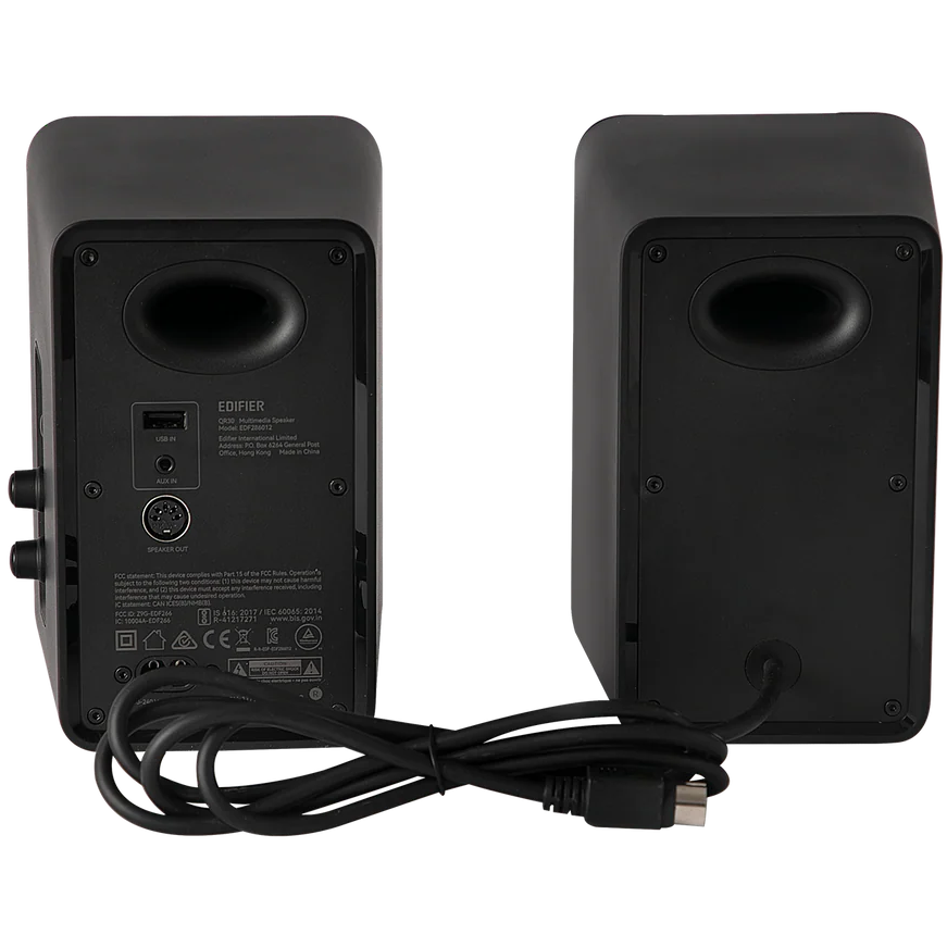 A large main feature product image of Edifier QR30 2.0 Desktop Active Speaker (Black)