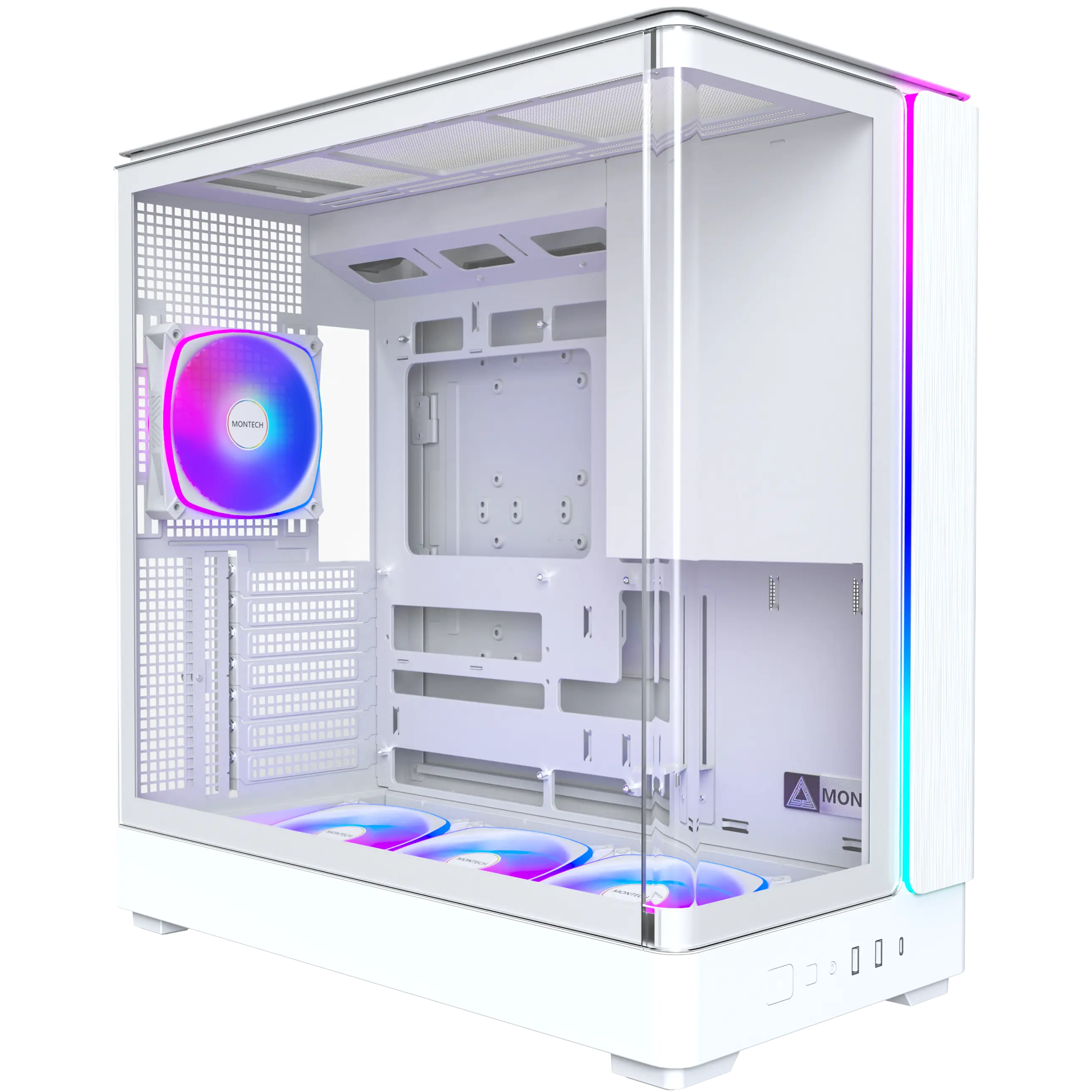 A large main feature product image of Montech KING 45 PRO Tempered Glass Mid Tower Case (White)