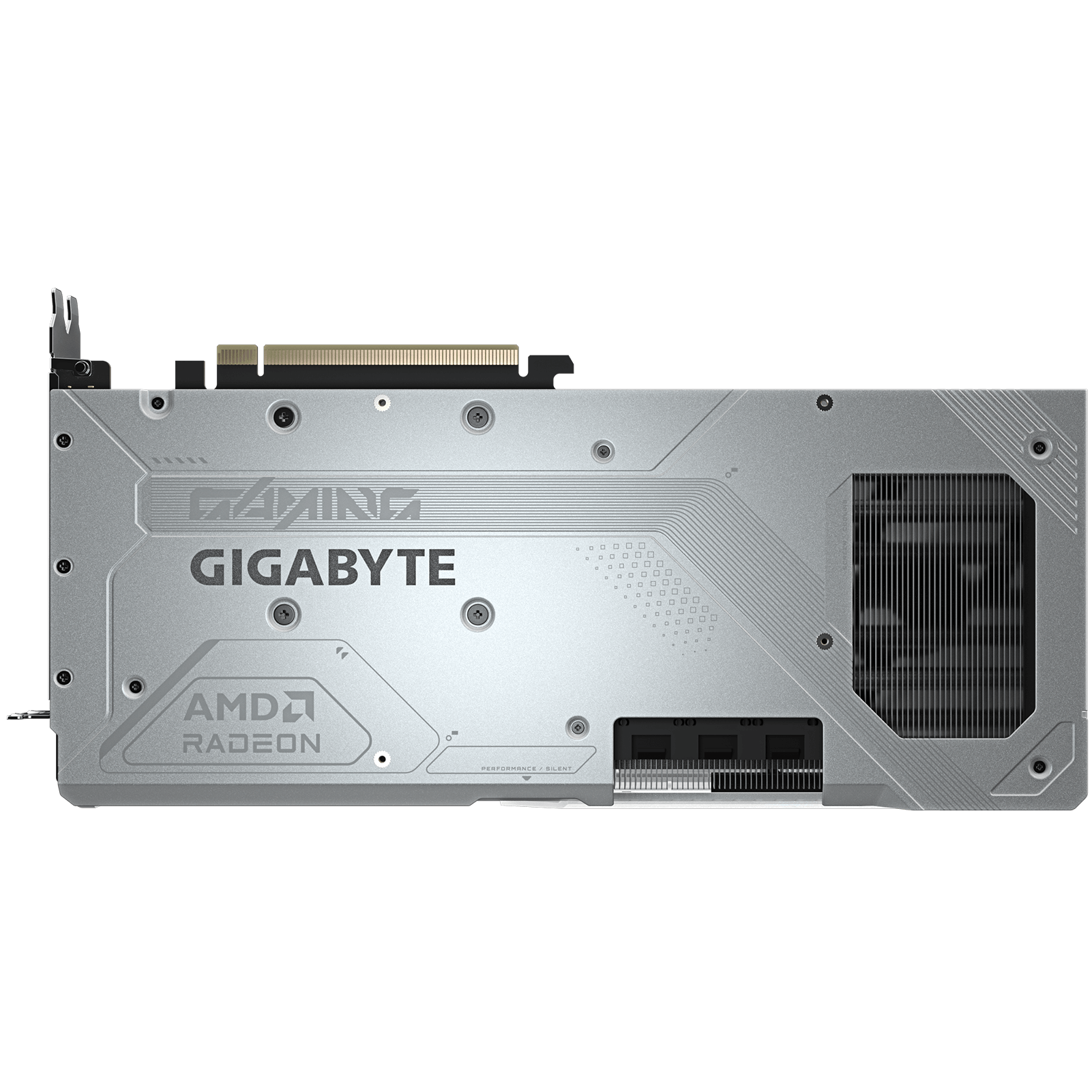 A large main feature product image of Gigabyte Radeon RX 9070 XT Gaming Ice OC 16GB GDDR6