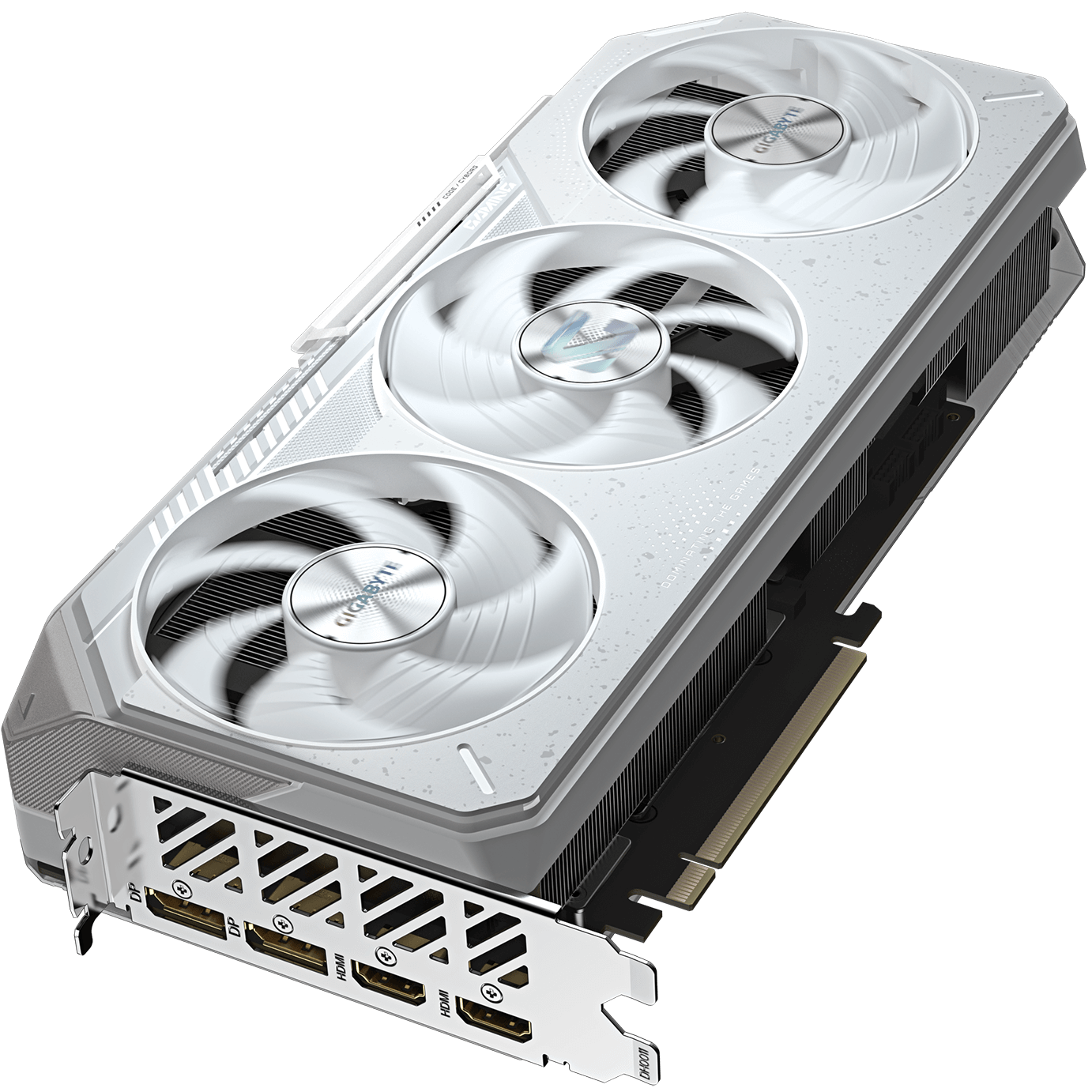 A large main feature product image of Gigabyte Radeon RX 9070 XT Gaming Ice OC 16GB GDDR6
