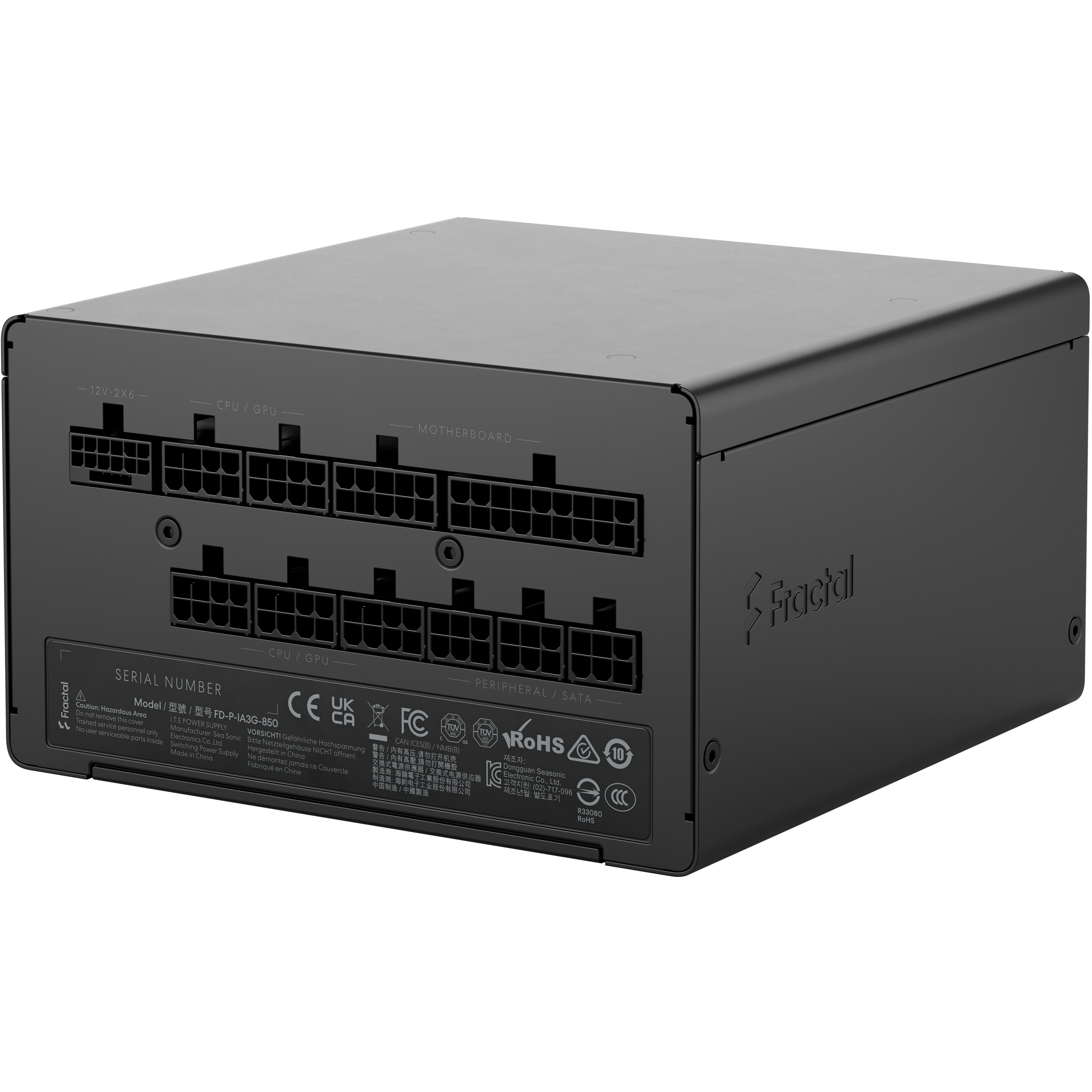 A large main feature product image of Fractal Design Ion 3 850W Gold PCIe 5.1 ATX 3.1 Modular PSU (Black)