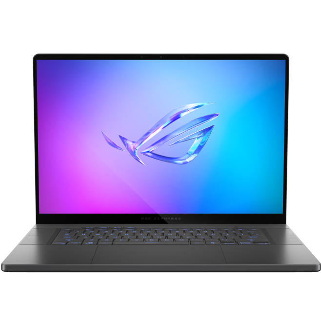 A large main feature product image of ASUS ROG Zephyrus G16 (GA605) - 16" 2.5K 240Hz OLED, Ryzen AI 7 350, RTX 5070, 32GB/2TB - Win 11 Gaming Notebook