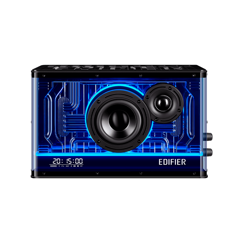 A large main feature product image of EX-DEMO Edifier QD35 Tabletop Bluetooth Speaker with GaN Charger (Black)