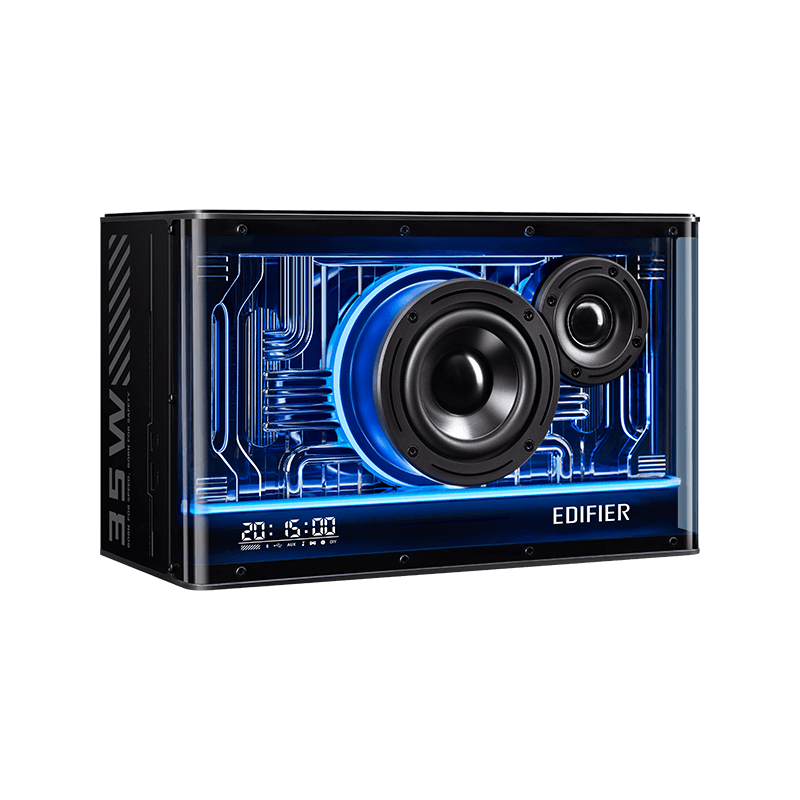 A large main feature product image of EX-DEMO Edifier QD35 Tabletop Bluetooth Speaker with GaN Charger (Black)