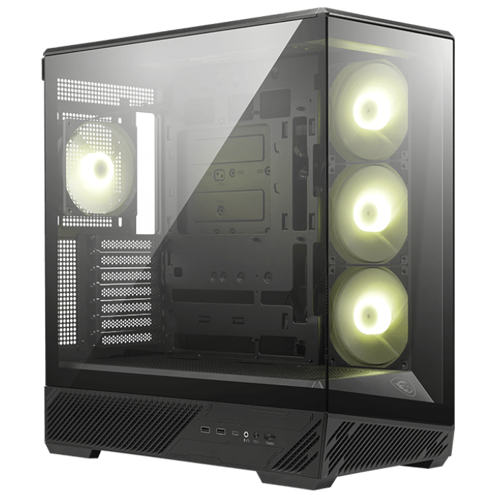 A large main feature product image of MSI MAG Pano 130R PZ Mid Tower Case - Black