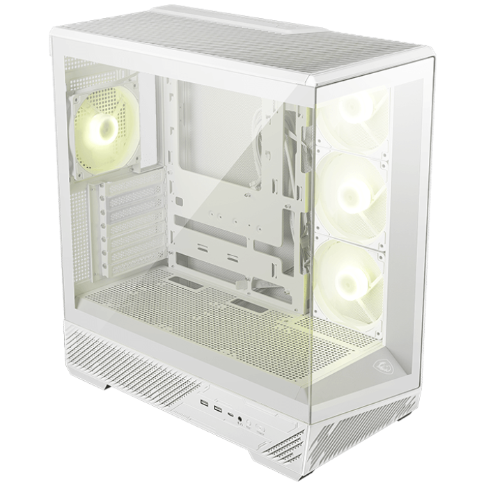 A large main feature product image of MSI MAG Pano 130R PZ Mid Tower Case - White