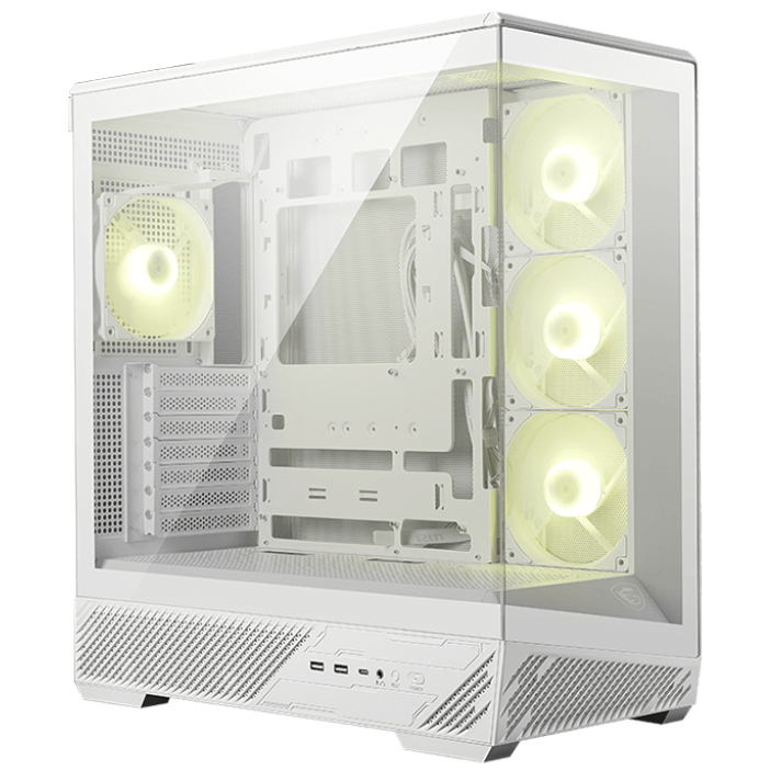 A large main feature product image of MSI MAG Pano 130R PZ Mid Tower Case - White