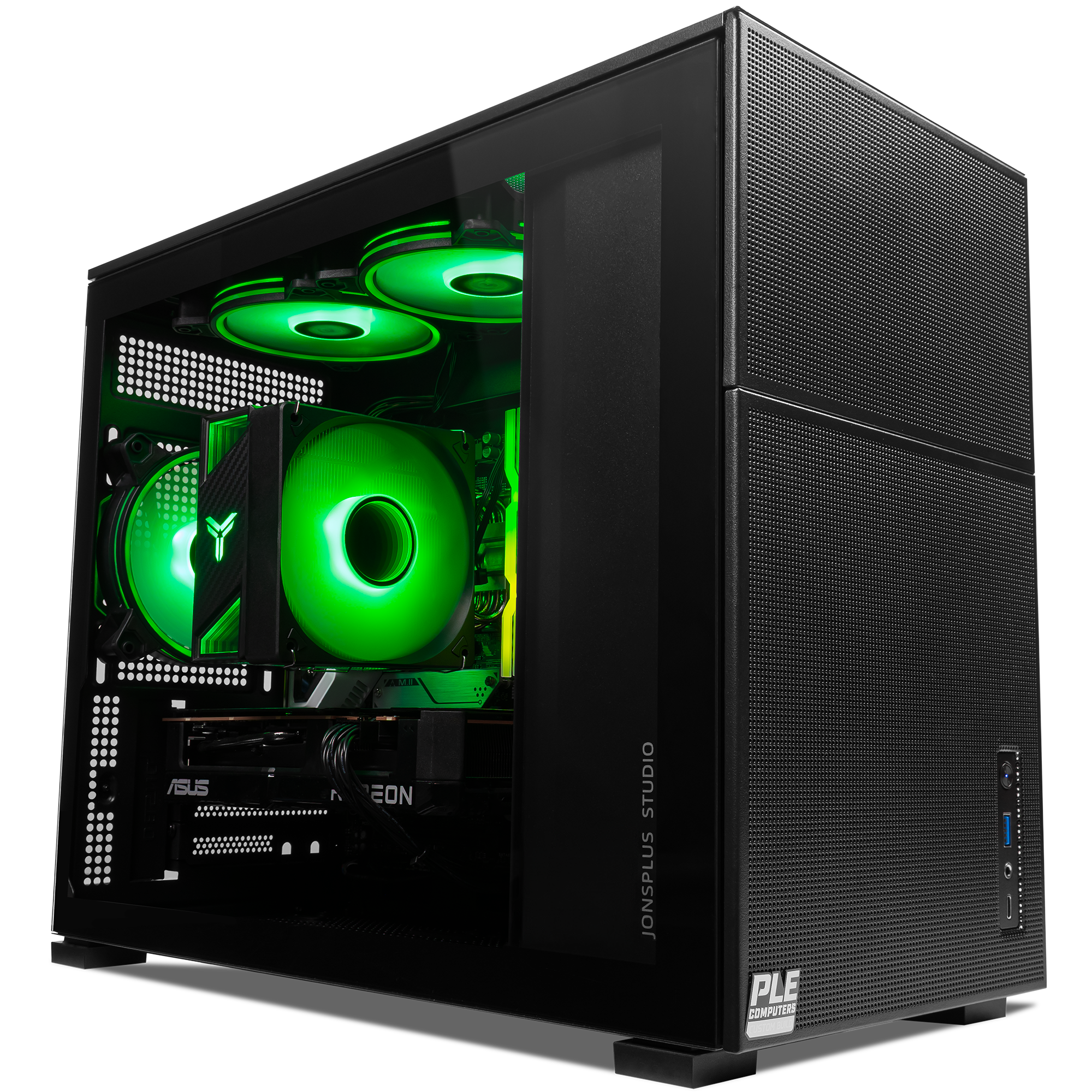 A large main feature product image of PLE Cypher RX 7600 Prebuilt Ready To Go Gaming PC