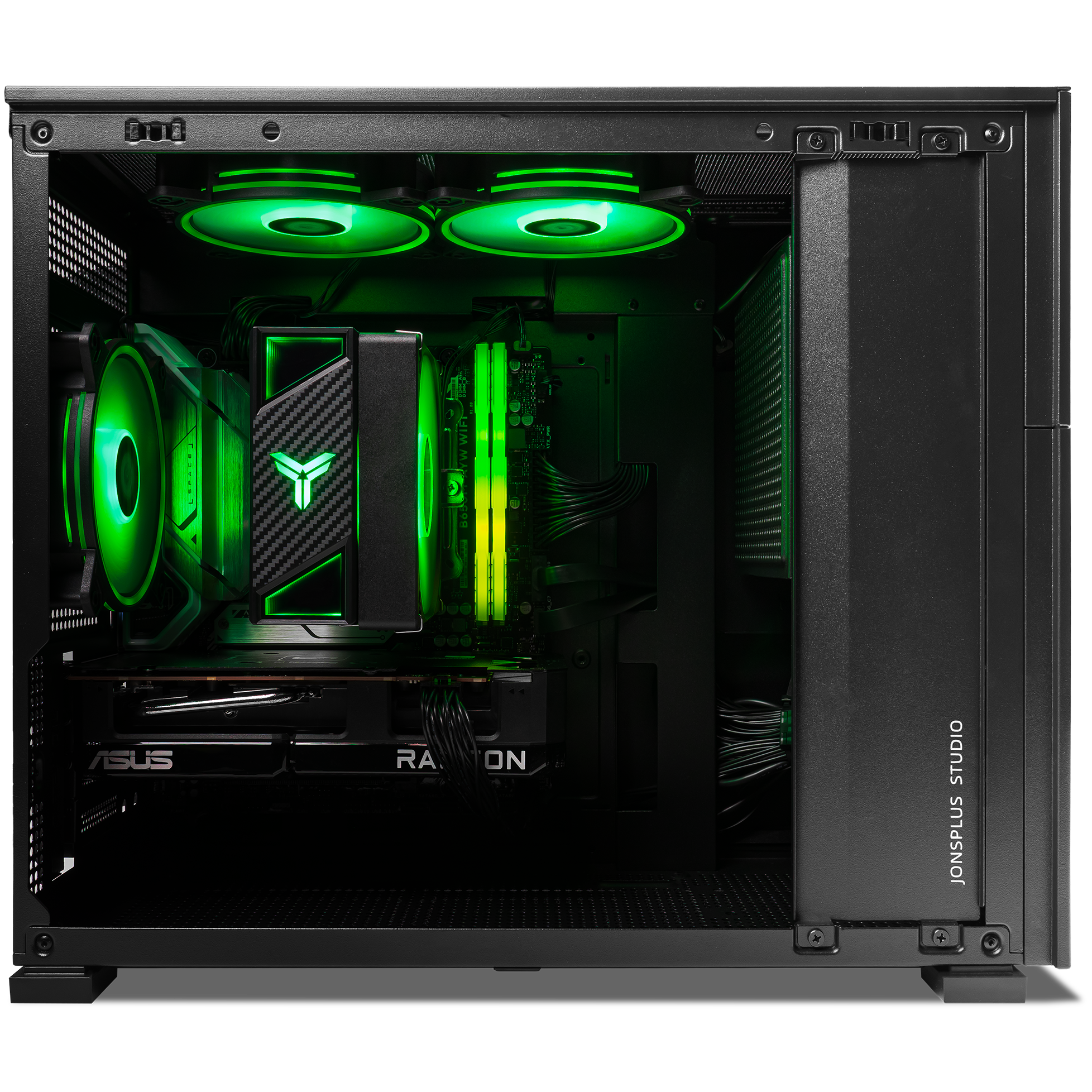 A large main feature product image of PLE Cypher RX 7600 Prebuilt Ready To Go Gaming PC