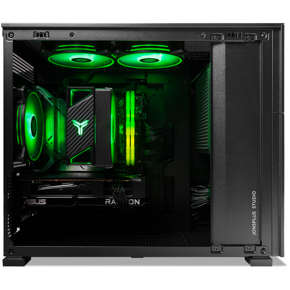 A large main feature product image of PLE Cypher RX 7600 Prebuilt Ready To Go Gaming PC
