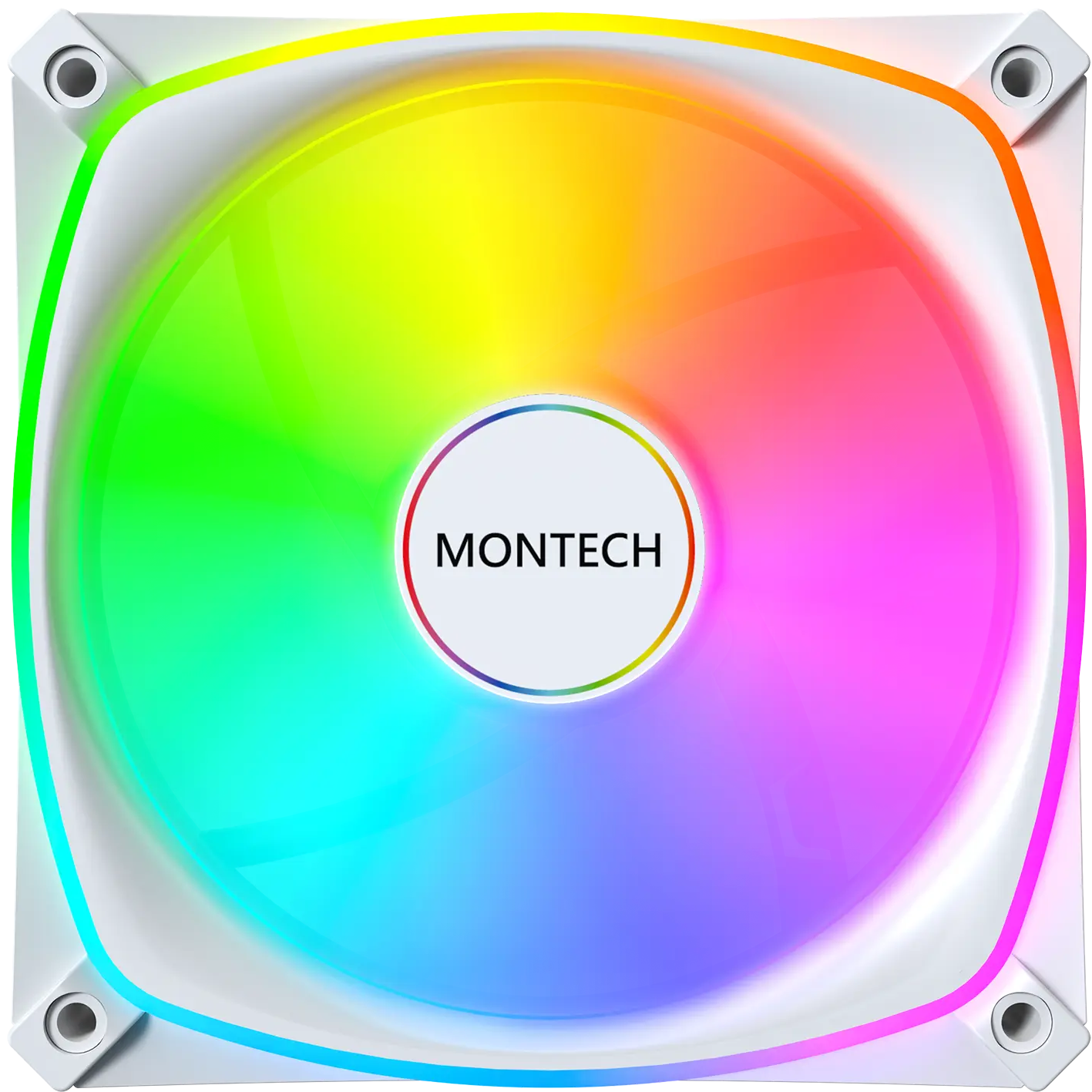 A large main feature product image of Montech AX120 PRO 120mm ARGB PWM Fan 3-Pack (White)
