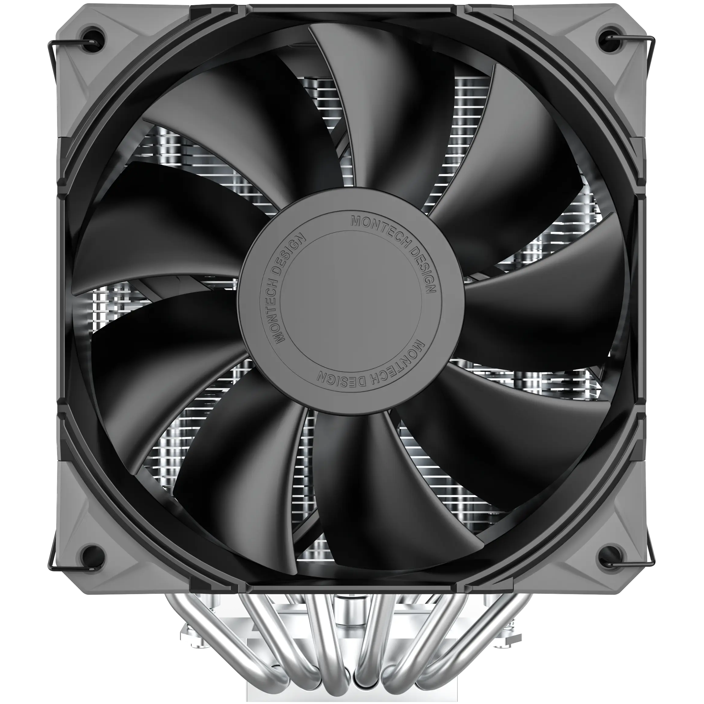 A large main feature product image of Montech NX600 Dual-Tower CPU Cooler (Black)