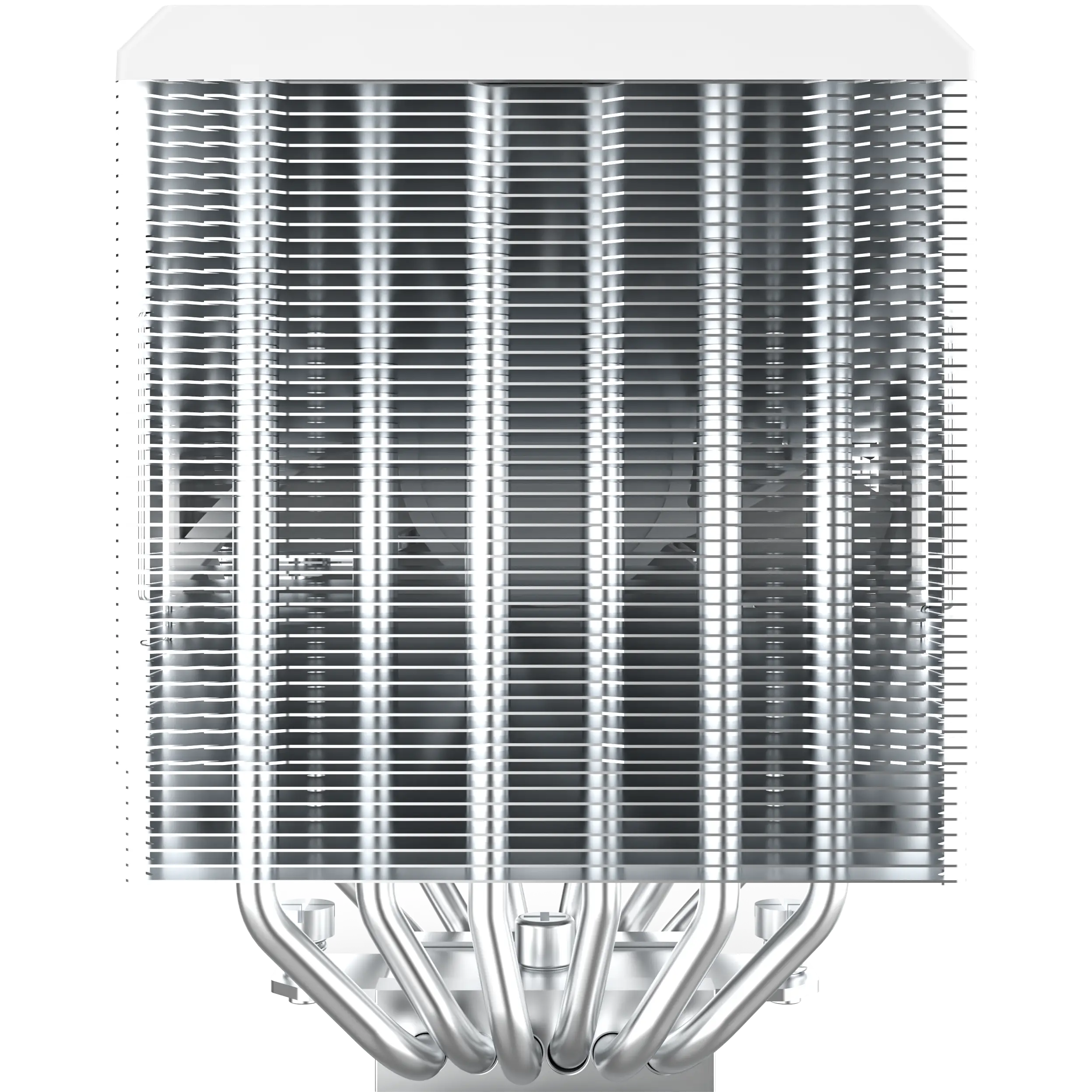 A large main feature product image of Montech NX600 Dual-Tower CPU Cooler (White)