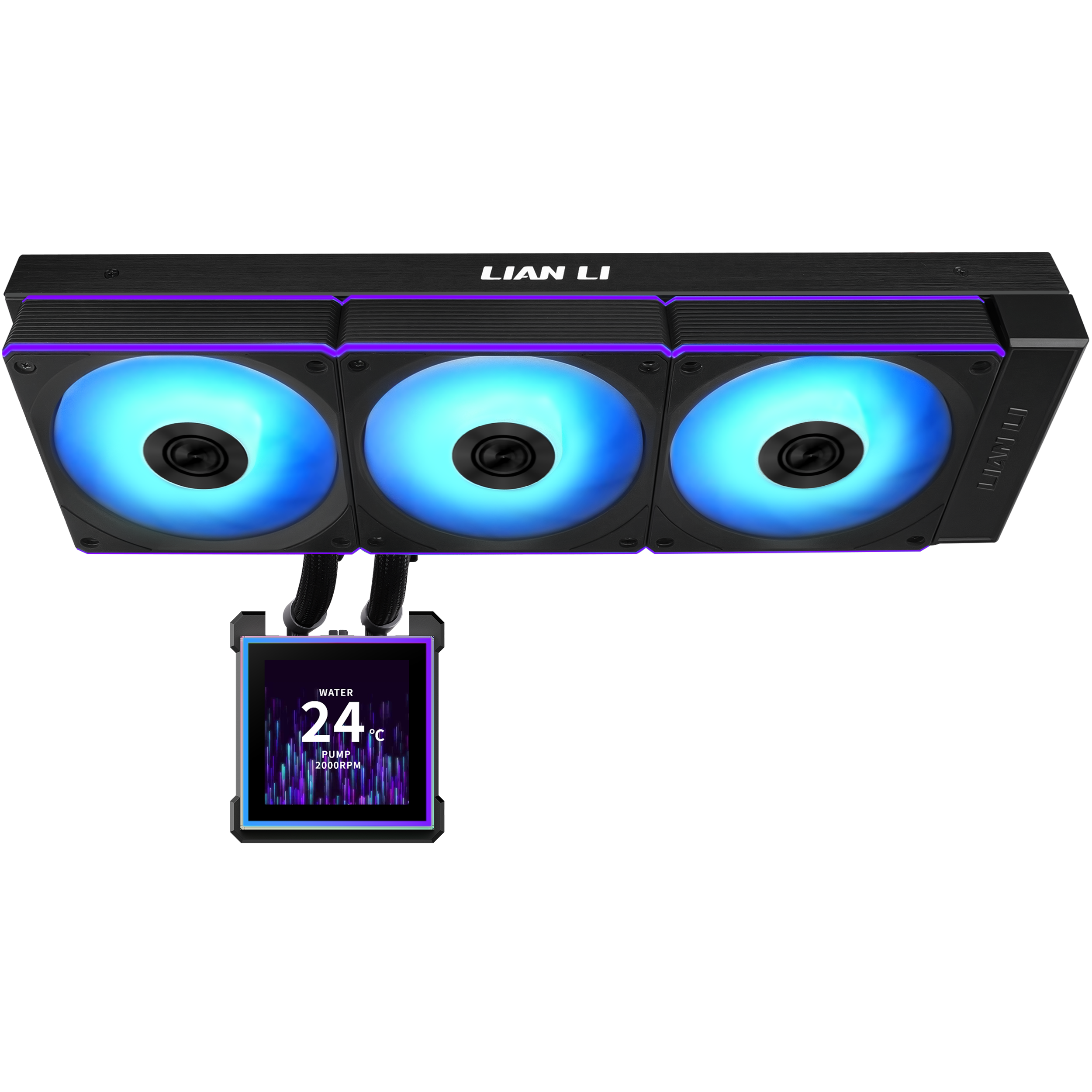 A large main feature product image of Lian Li HydroShift II LCD-S 360CL - 360mm ARGB AIO Liquid CPU Cooler (Black)