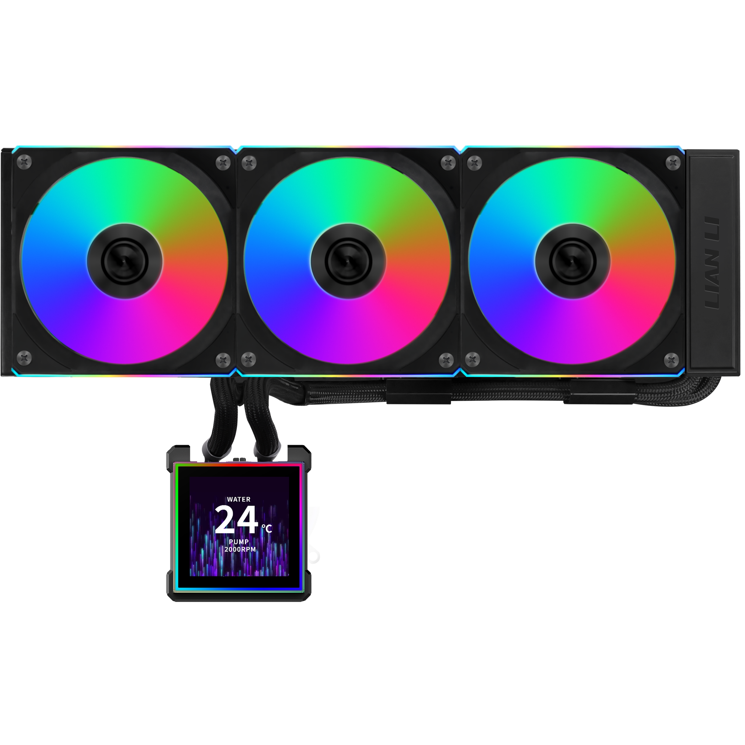 A large main feature product image of Lian Li HydroShift II LCD-S 360CL - 360mm ARGB AIO Liquid CPU Cooler (Black)